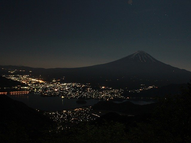 富士山と夜景（山梨側）