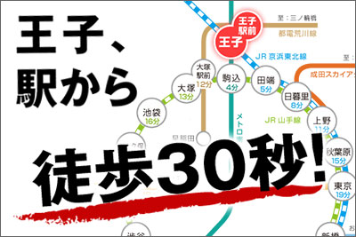 王子、駅から徒歩30秒！