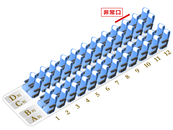 VIPライナー河口湖便（4列スタンダード） 座席図