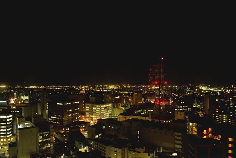 富山市役所展望台からの夜景