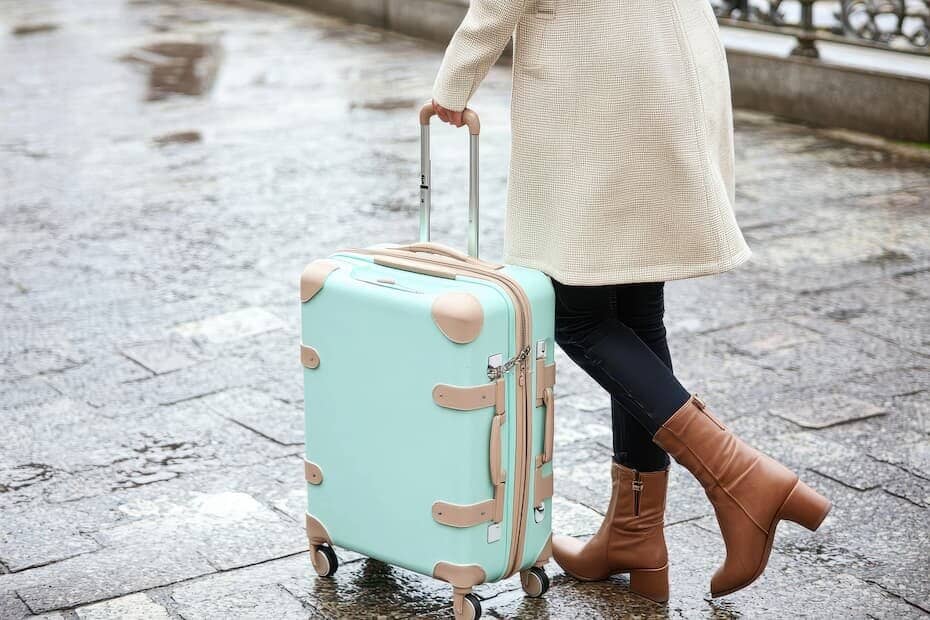 雨の日のスーツケース