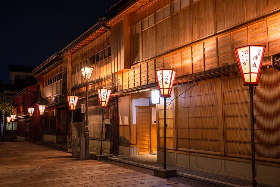 ひがし茶屋街の夜景
