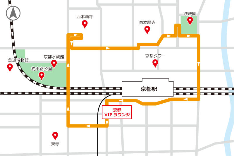 京都駅周辺コース MAP