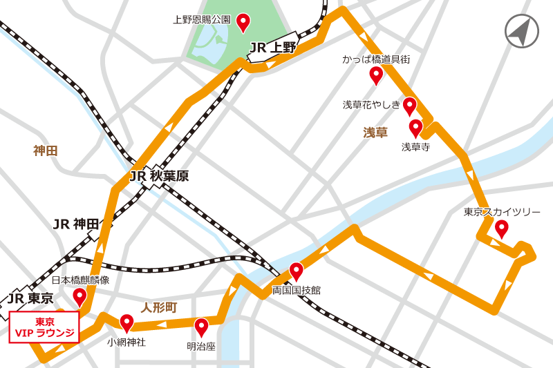 秋葉原・浅草コース MAP