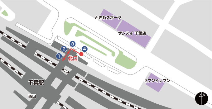 千葉駅北口 VIPライナー22番のりばの地図