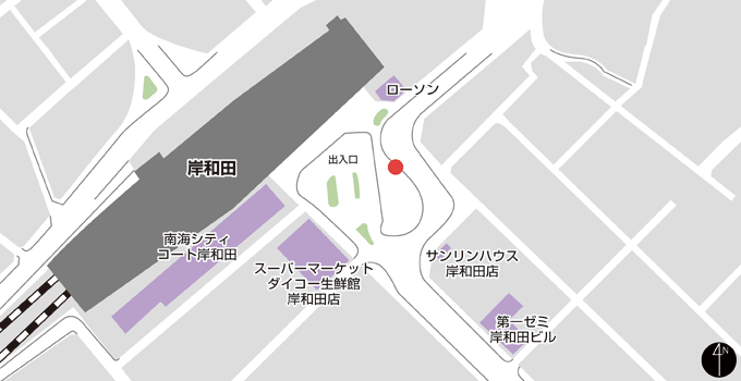 岸和田駅 VIPライナーバスのりばの地図