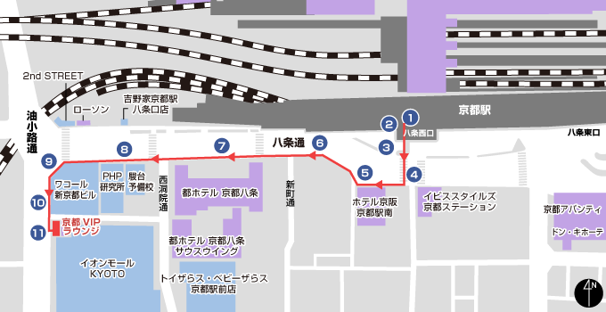 Map of Kyoto VIP Lounge