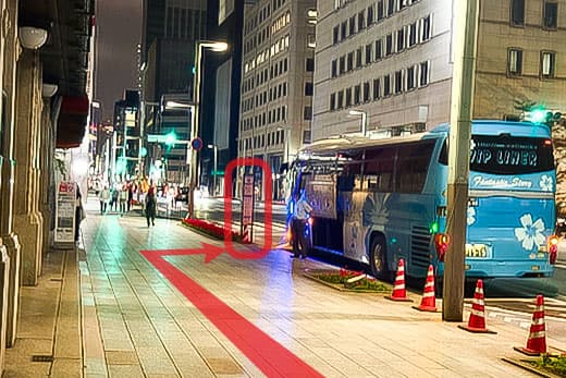 東京駅 日本橋髙島屋前 バスのりば - 地下鉄日本橋駅ルート -の行程写真03