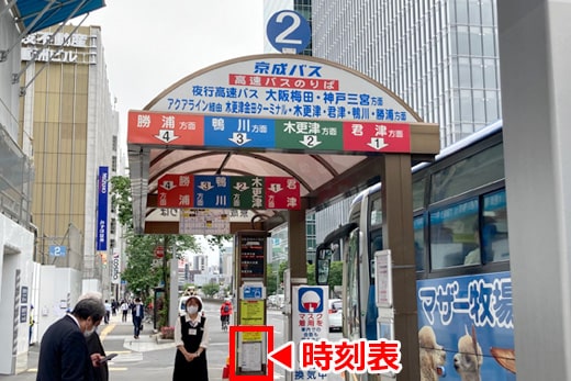 東京駅八重洲口 - 八重洲南口ルート -の行程写真 時刻表