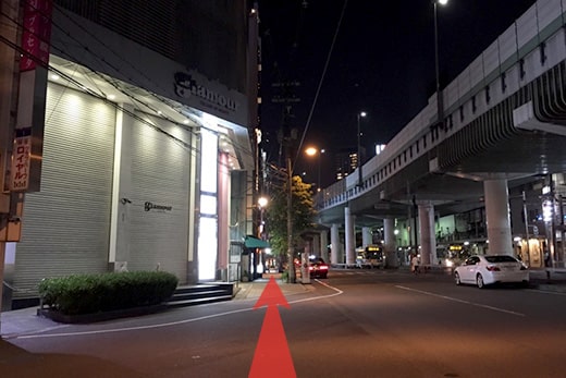 大阪難波（VIPヴィラなんば） - 御堂筋線 なんば駅 7号出入口ルート -の夜の行程写真06
