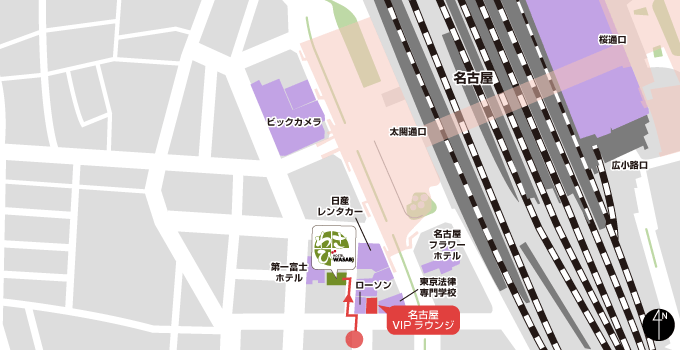 ホステル わさび名古屋駅前の地図