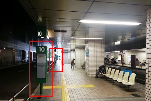 横浜駅東口バスターミナル（そごう1F）Bレーン 10番・11番のりばの行程写真06